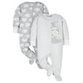 thumbnail image 1 of Gerber Baby Gender Neutral Sleep 'n Play Footed Pajamas, 2-Pack, 0/3 Months - 6/9 Months, 1 of 6