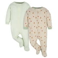 thumbnail image 1 of Gerber Baby Gender Neutral Sleep 'n Play Footed Pajamas, 2-Pack, 0/3 Months - 6/9 Months, 1 of 8
