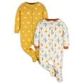 thumbnail image 1 of Gerber Baby Gender Neutral Sleep 'n Play Footed Pajamas, 2-Pack, 0/3 Months - 6/9 Months, 1 of 7