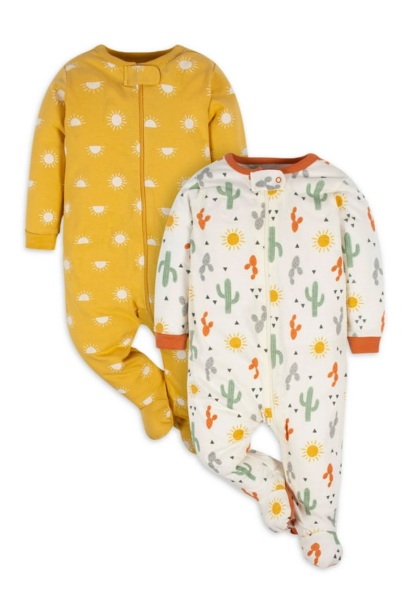 Baby Gender Neutral Sleep 'n Play Footed Pajamas, 2-Pack, 0/3 Months - 6/9 Months