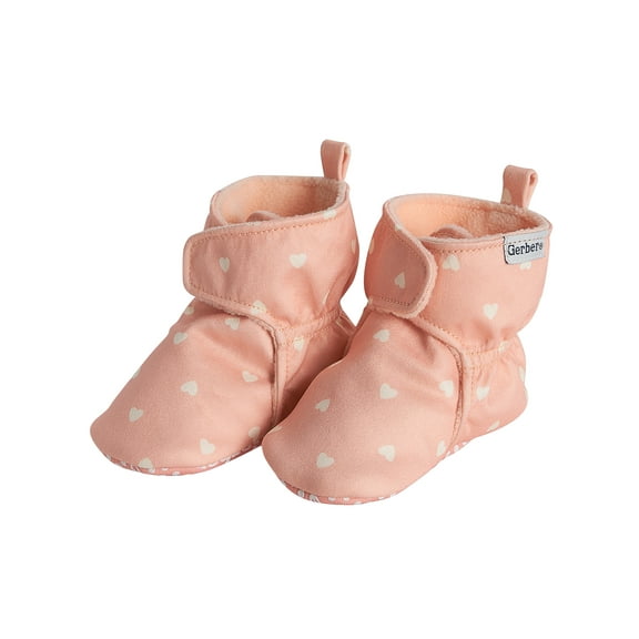 Gerber Gender Neutral Soft Booties with Hook & Loop, Sizes 0/3 Months - 6/9 Months