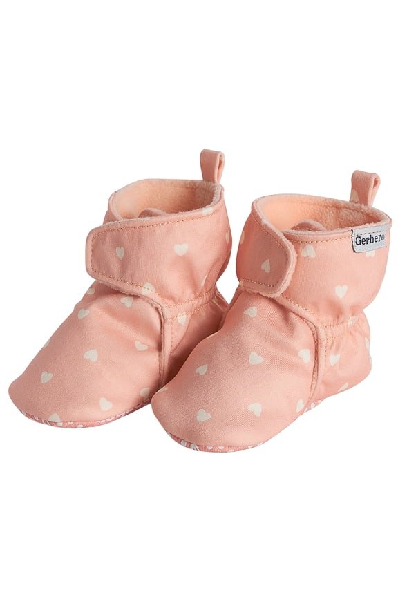 Gender Neutral Soft Booties with Hook & Loop, Sizes 0/3 Months - 6/9 Months