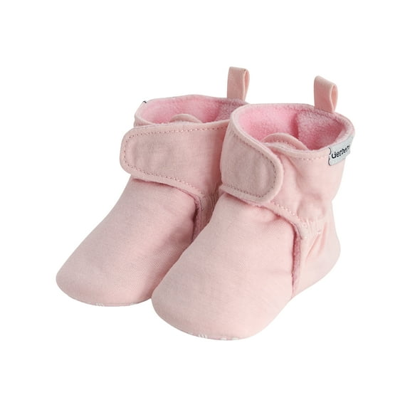 Gerber Gender Neutral Soft Booties with Hook & Loop, Sizes 0/3 Months - 6/9 Months