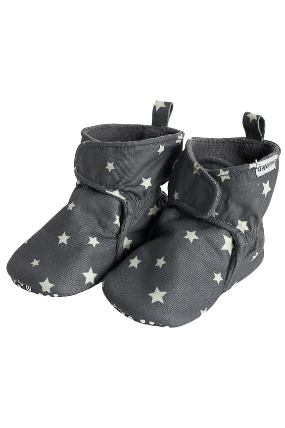 Gender Neutral Soft Booties with Hook & Loop, Sizes 0/3 Months - 6/9 Months