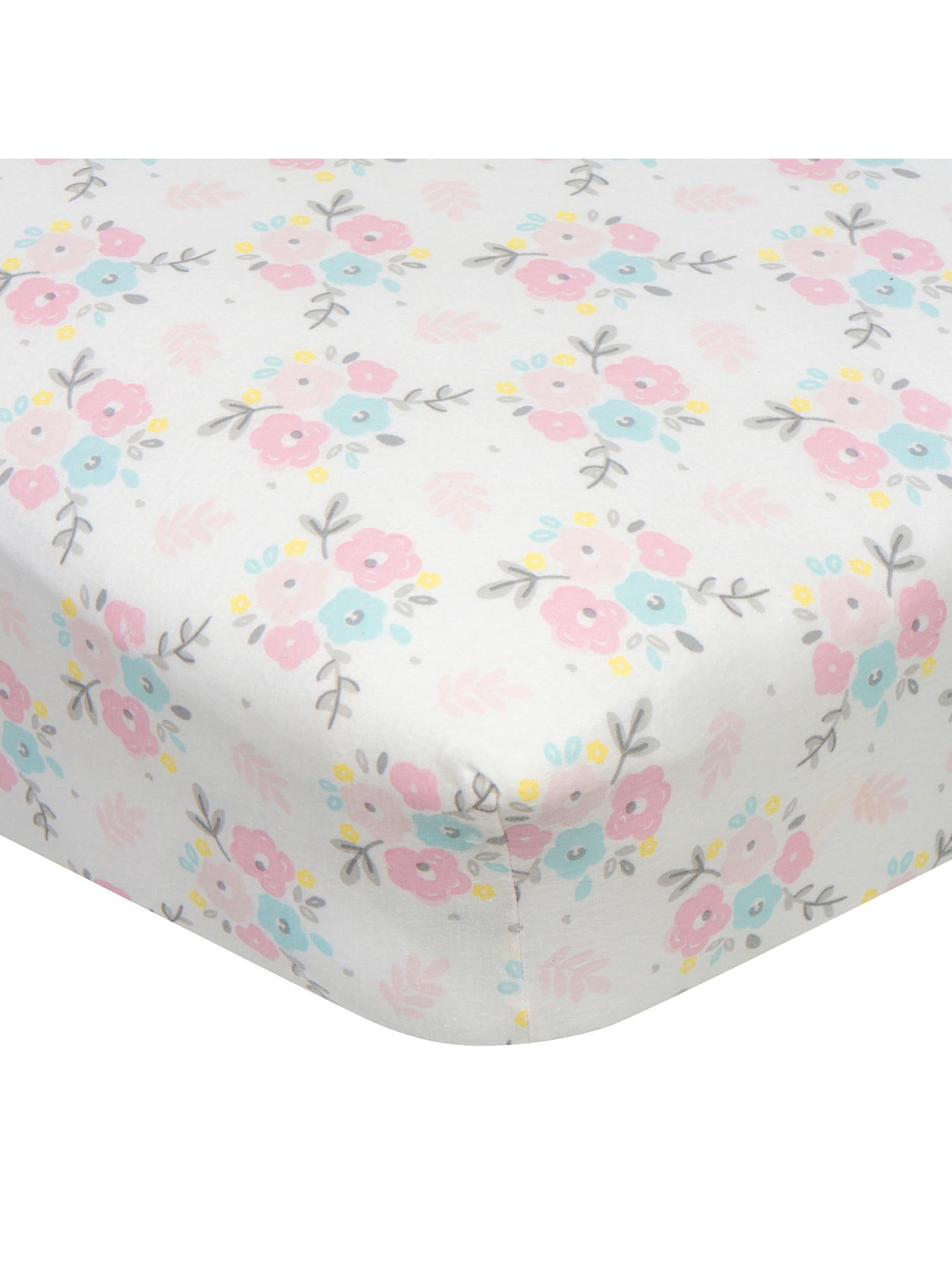 Gerber Baby Girl 100% Cotton Fitted Crib Sheet for Standard Crib and