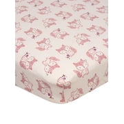 Gerber Baby Girl 100% Cotton Fitted Crib Sheet for Standard Crib and Toddler Mattresses