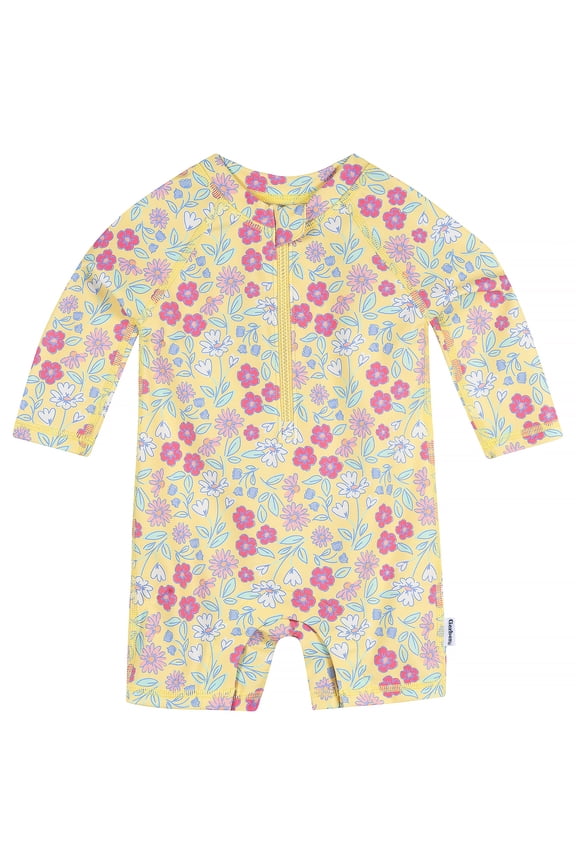 Baby Girl 1pc Rashguard Suit, Sizes (0-3 Months - 24 Months)