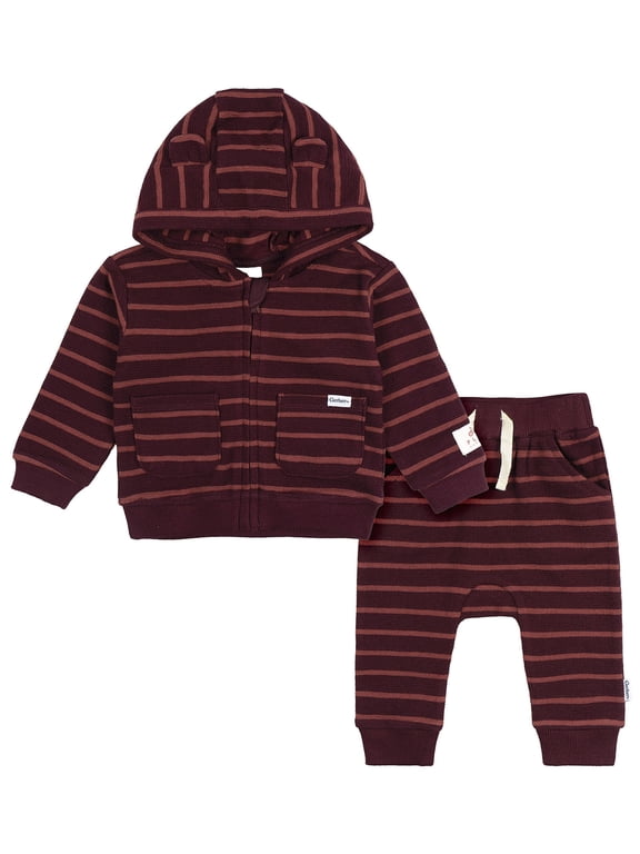 Baby Girl 2pc Outfit Set Hooded Jacket w/Ear, Sizes ( 0-3 Months - 24 Months)