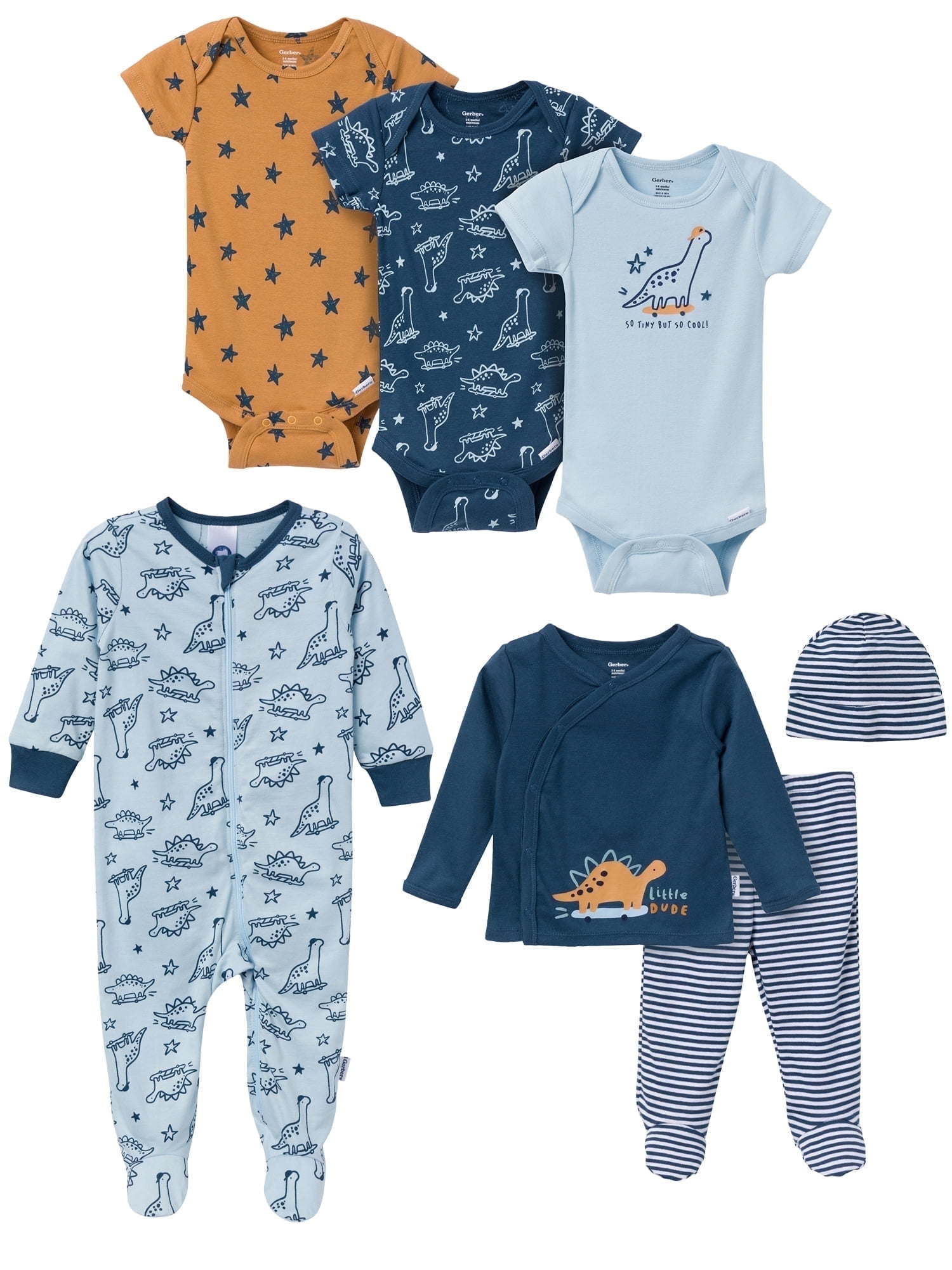 Gerber Baby Girl 7-Piece Gift Set, Sizes Newborn - 3/6 Months