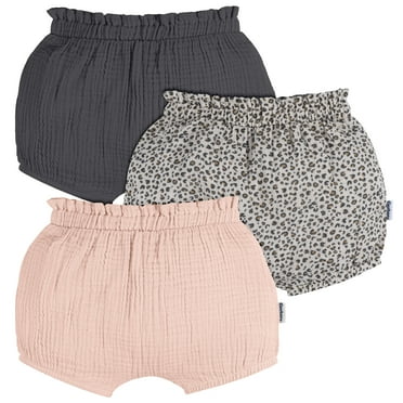 Gerber Baby Girl Bubble Shorts, 3-Pack, Sizes 0/3 Months - 24 Months