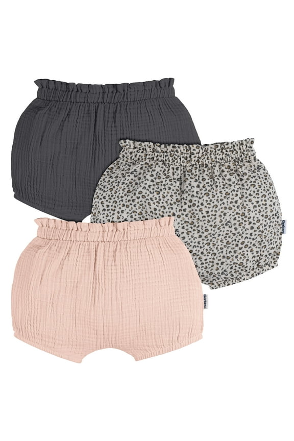 Baby Girl Bubble Shorts, 3-Pack, Sizes 0/3 Months - 24 Months