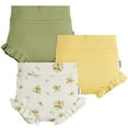 thumbnail image 1 of Gerber Baby Girl Bubble Shorts with Ruffle, 3-Pack, Sizes 0/3 Months - 24 Months, 1 of 8