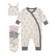 thumbnail image 1 of Gerber Baby Girl Bunny Coverall, Cap & Mittens Set, 6-Piece, 1 of 10