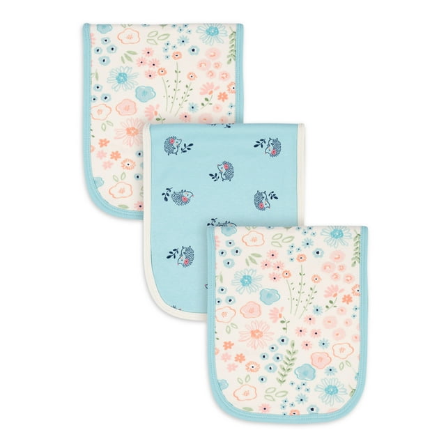 Gerber Baby Girl Burp Cloths, 3Pack, One Size