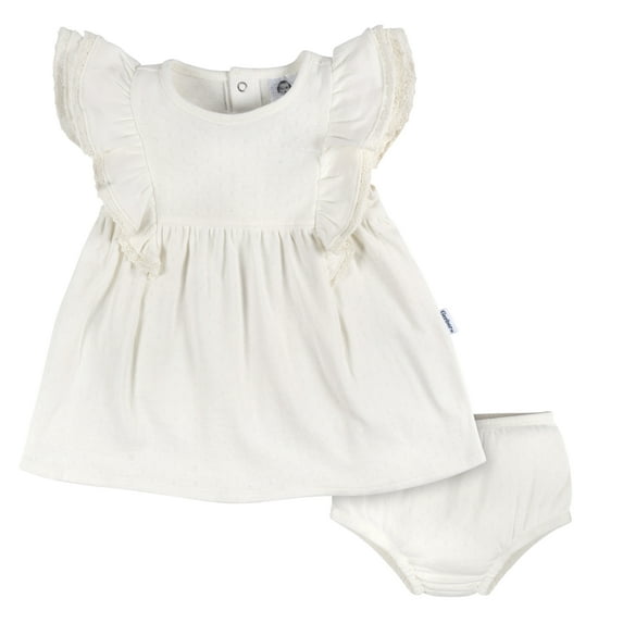 Gerber Baby Girl Dress and Diaper Cover Outfit Set, 2-Piece, Sizes Newborn - 24 Months