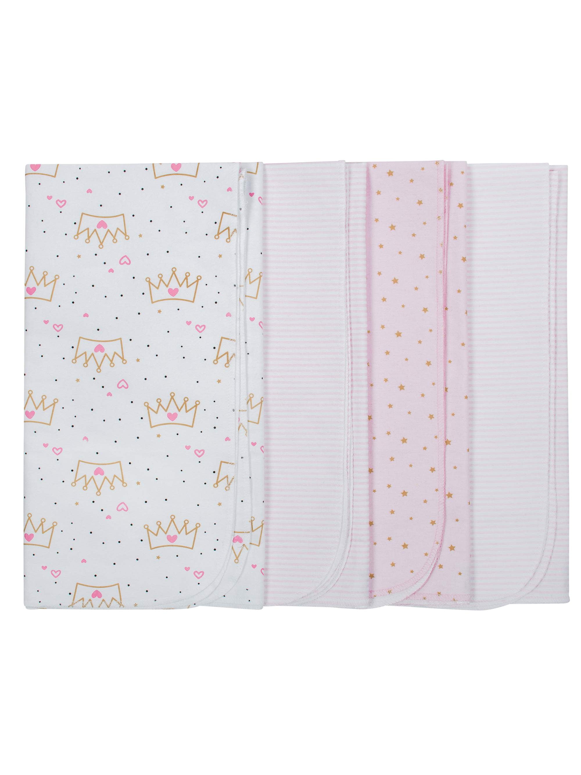 Gerber Baby Girl Flannel Receiving Blankets, 4Pack