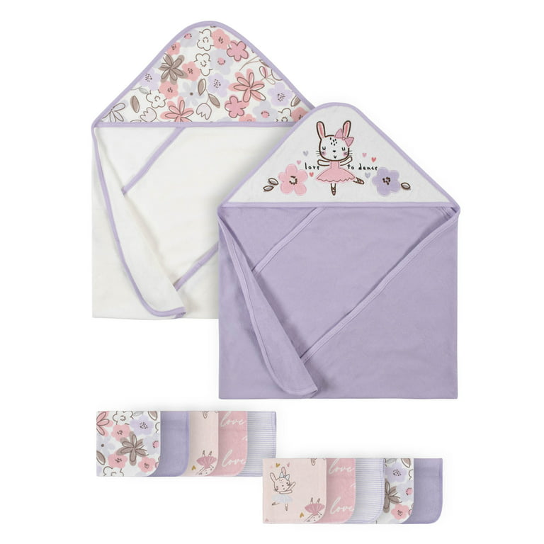  Winnie The Pooh Hooded Towel & Washcloth set - pink