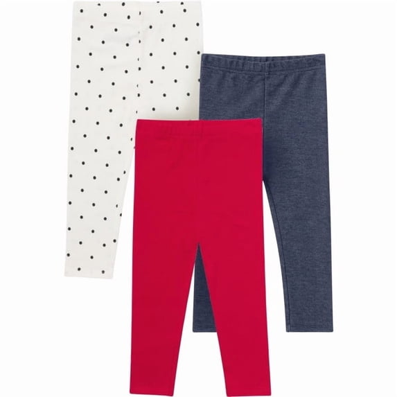 Gerber Baby Girl Jeggins Red 3-Pack, Sizes 0-18 Months