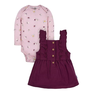 Gerber Baby Girl Jumper and Bodysuit Outfit Set, Sizes 0/3 Months - 2T