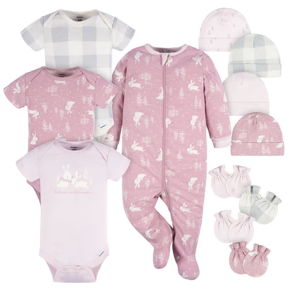 Gerber Baby Girl Layette Bundle, 12-Piece, Newborn - 6/9M