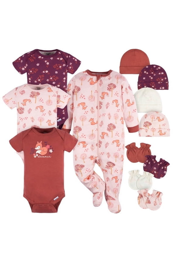 Baby Girl Layette Bundle, Fox, Newborn - 6/9 Months, 12-Piece