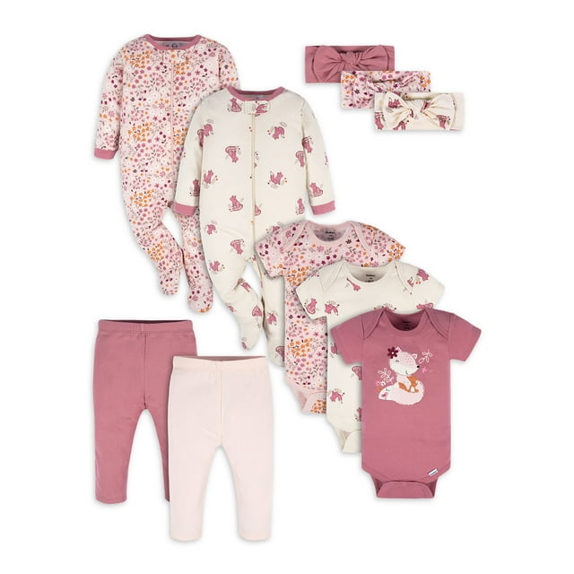 Gerber Baby Girl Layette Gift Set, 10Piece, Sizes Newborn3/6 Months