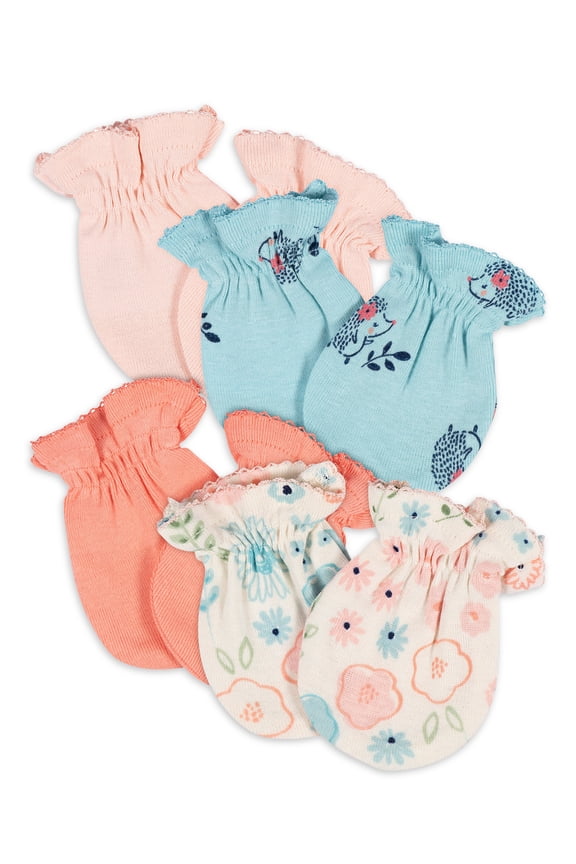 Baby Girl Mittens, 4-Pack, Sizes Newborn - 0/3 Months