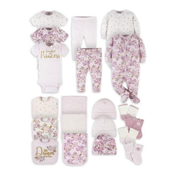 Gerber Baby Girl Newborn Shower Gift Set, 20-Piece (Newborn-0/6 Months)