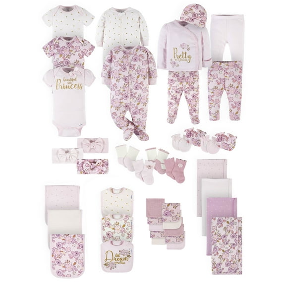 Gerber Baby Girl Newborn Shower Gift Set, 41-Piece (Newborn-0/3 Months)