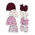 thumbnail image 1 of Gerber Baby Girl No Scratch Mittens & Caps Set, 8-Piece (Newborn - 0/3M), 1 of 11