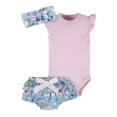 thumbnail image 1 of Gerber Baby Girl Onesies Bodysuit, Diaper Cover & Headband Outfit Set, 3-Piece, (0/3 Months - 12 Months), 1 of 17