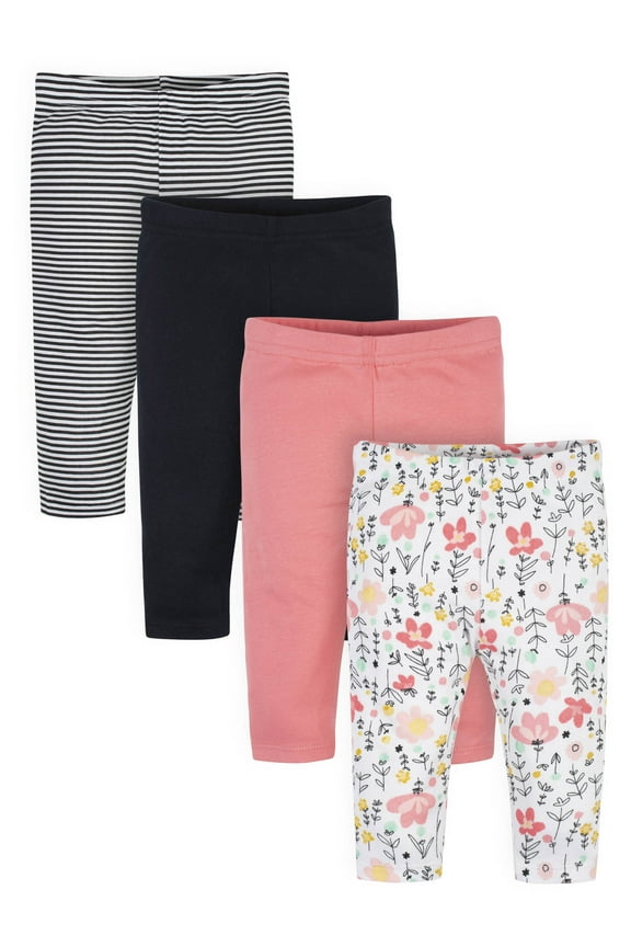 Baby Girl Pants, 4-Pack (Newborn-24 Months)