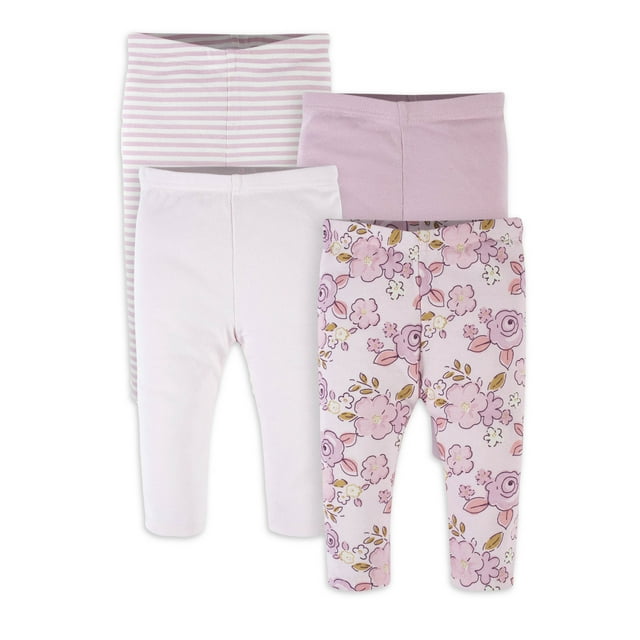 Gerber Baby Girl Pants, 4Pack (Newborn24 Months)