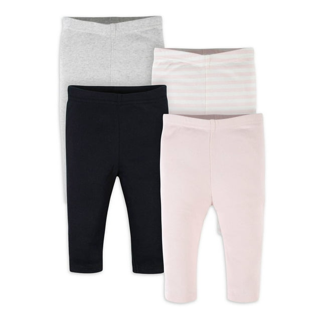 Gerber Baby Girl Pants, 4Pack (Newborn24 Months)