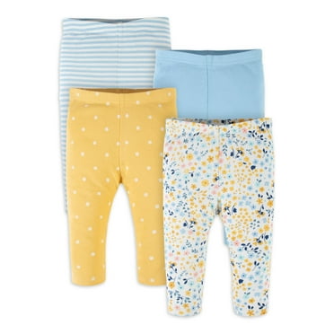 Gerber Baby Girl Pants, 4-Pack (Newborn-24 Months)