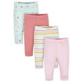 thumbnail image 1 of Gerber Baby Girl Pants, 4-Pack (Newborn-24 Months), 1 of 7