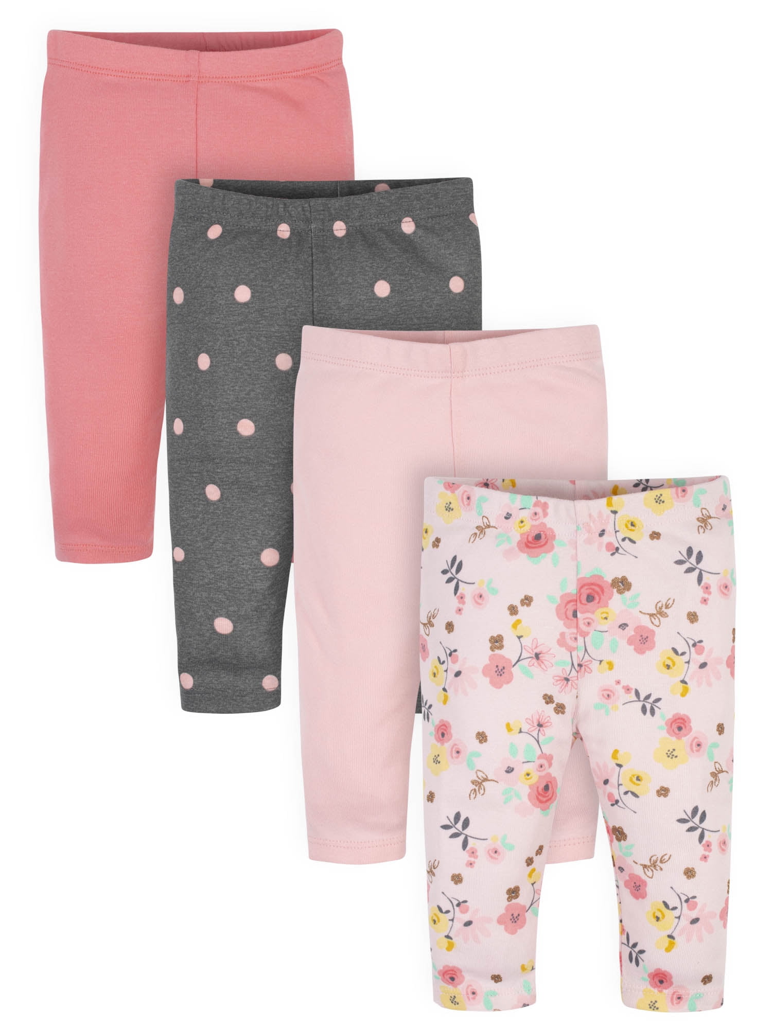 Gerber Baby Girl Pants, 4Pack (Newborn24 Months)