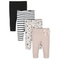 thumbnail image 1 of Gerber Baby Girl Pants, 4-Pack (Newborn-24M), 1 of 8