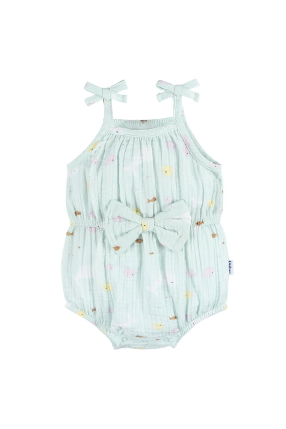 Baby Girl Romper with Bow, Sizes Newborn - 24 Months