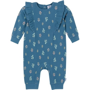 Gerber Baby Girl Romper with Ruffles, Sizes Newborn - 24 Months
