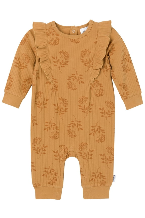 Baby Girl Long Sleeve Romper with Ruffles, Sizes Newborn - 24 Months