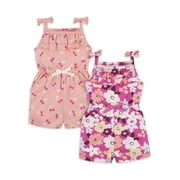 Gerber Baby Girl Rompers, 2-Pack, (Newborn - 24 Months)