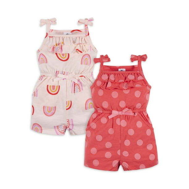 Gerber Baby Girl Rompers, 2Pack, (Newborn 24 Months)