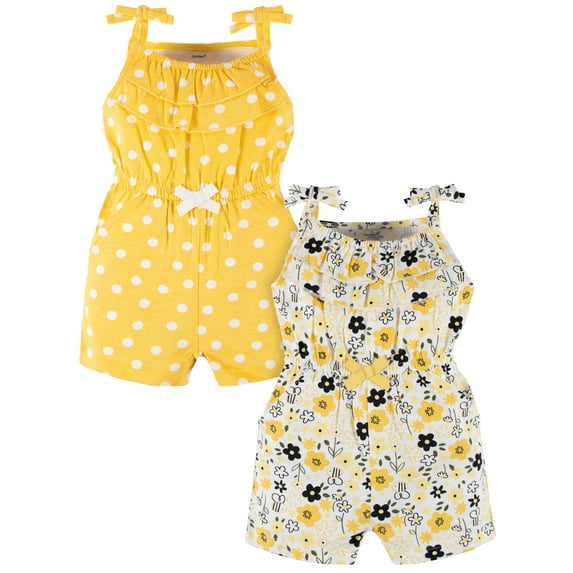 Gerber Baby Girl Rompers, 2-Pack, (Newborn - 24 Months)