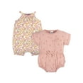 thumbnail image 1 of Gerber Baby Girl Rompers, 2-Pack, Sizes 0/3 Months - 24 Months, 1 of 9