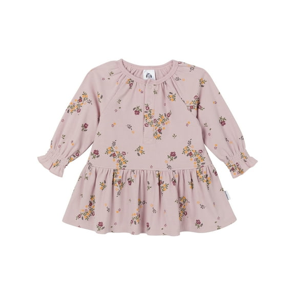 Gerber Baby Girl Ruffled Sleeves Dress, Sizes 0/3 Months - 24 Months