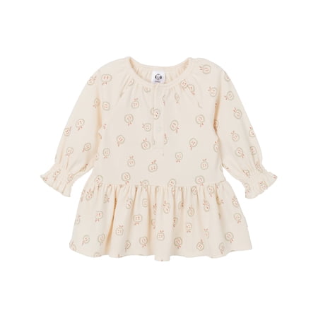 Gerber Baby Girl Ruffled Sleeves Dress, Sizes 0/3 Months - 24 Months