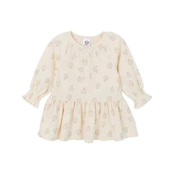 Gerber Baby Girl Ruffled Sleeves Dress, Sizes 0/3 Months - 24 Months