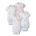 thumbnail image 1 of Gerber Baby Girl Short Sleeve Onesies Bodysuits, 4-Pack, 1 of 7