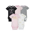 thumbnail image 1 of Gerber Baby Girl Short Sleeve Onesies Bodysuits, 5-Pack (Newborn - 12 Months), 1 of 7